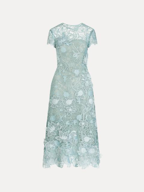 Oscar de la Renta CORDED BOTANICAL GUIPURE DRESS