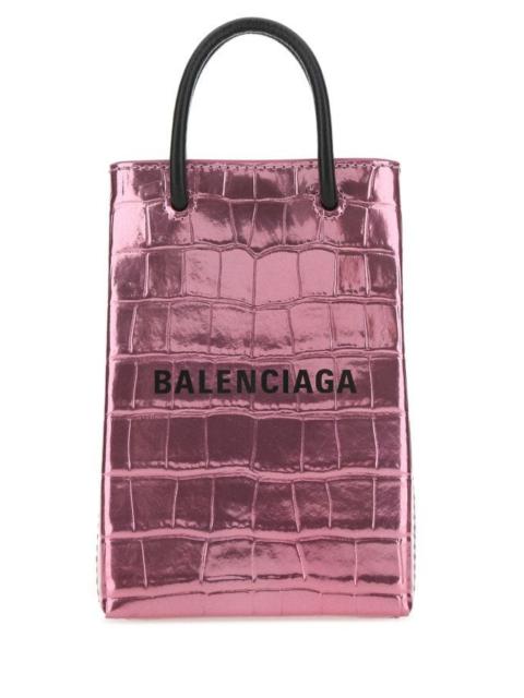 BALENCIAGA Pink leather phone case