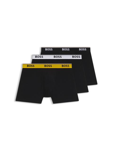 BOSS THREE-PACK OF LOGO-WAISTBAND BOXER BRIEFS