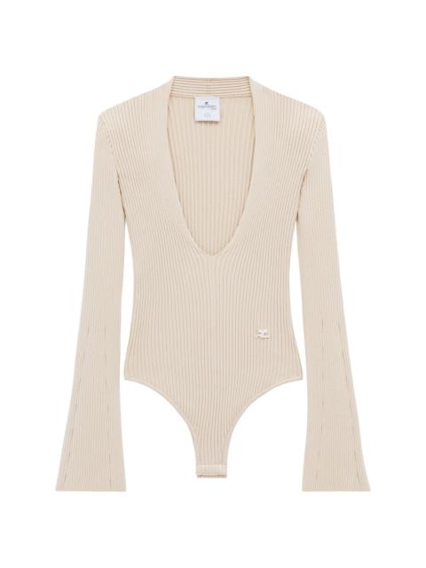 ribbed-knit bodysuit