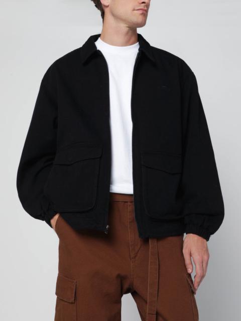 AWAKE NY Black zip-up overshirt with logo