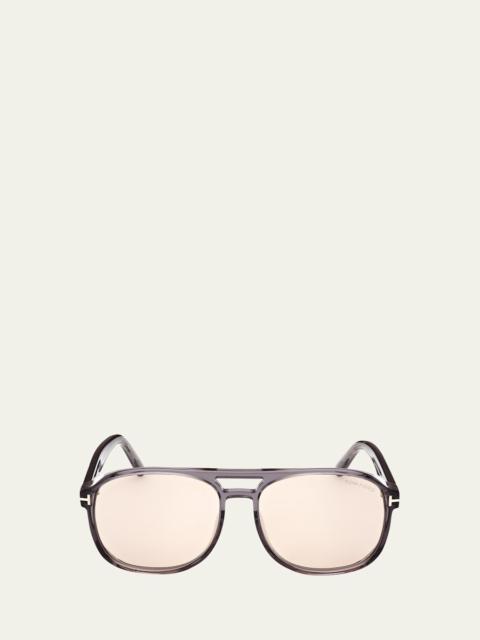 TOM FORD Men's Rosco Photochromic Acetate Aviator Sunglasses