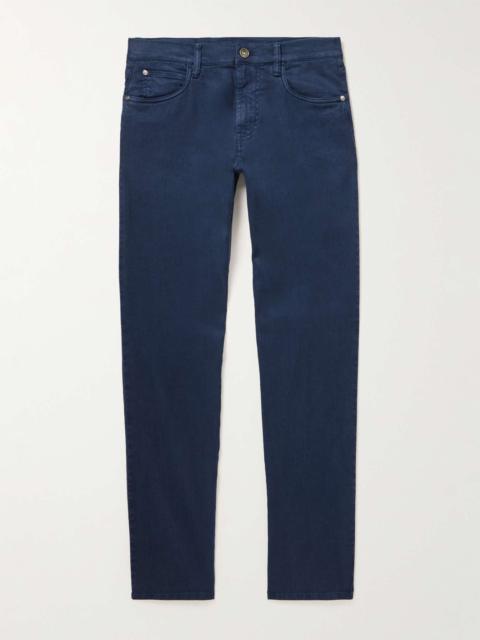 Slim-Fit Straight-Leg Cotton and Linen-Blend Trousers