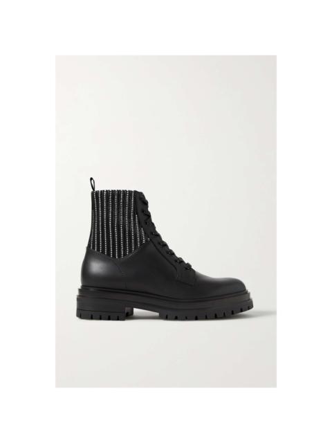 Gianvito Rossi Martis 40 crystal-embellished leather ankle boots