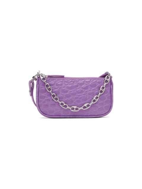 BY FAR Purple Croc Rachel Mini Bag