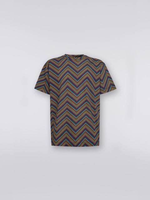 Missoni Crew-neck cotton T-shirt with all-over zigzags