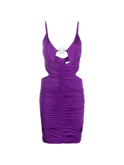 cut-out ruched minidress