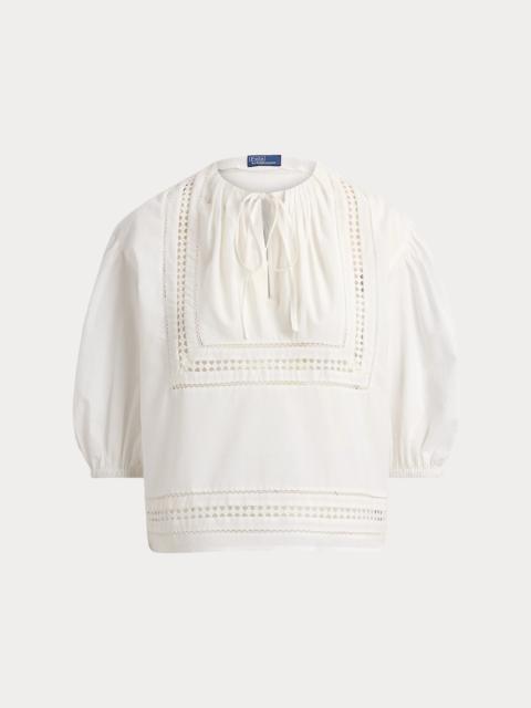 Polo Ralph Lauren Lace-Trim Cotton Shirt