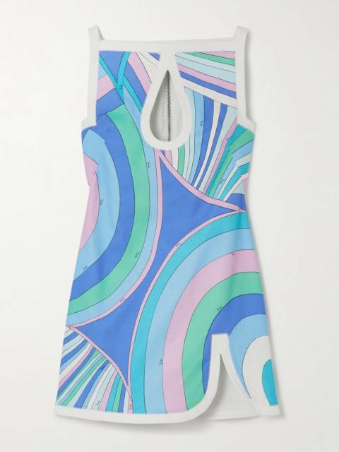 PUCCI Cut-out printed cotton-blend canvas mini dress