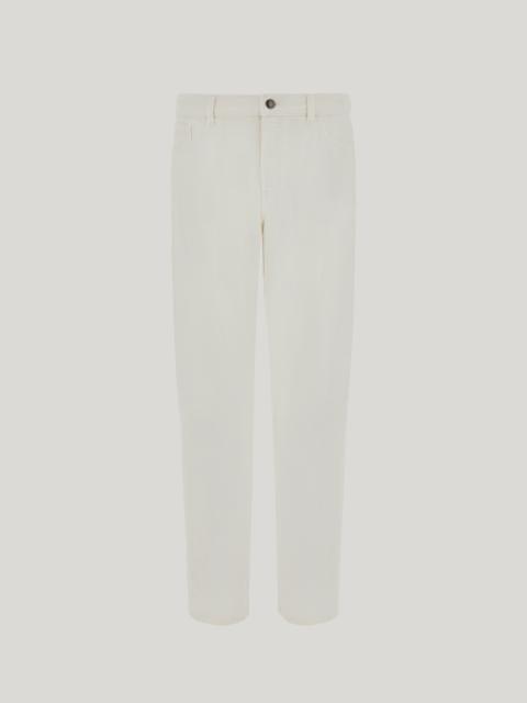 Canali LEVANTE WHITE COMFORT DENIM REGULAR-FIT JEANS