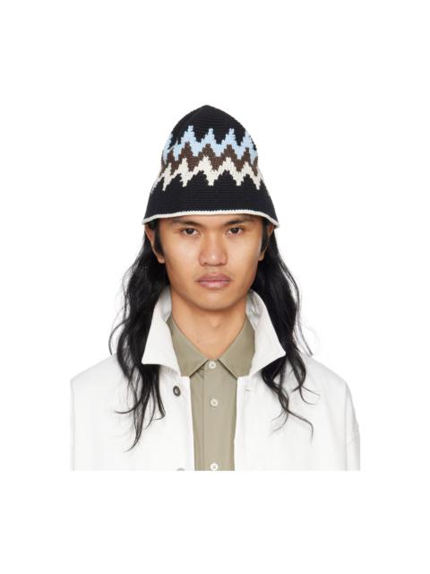 Jil Sander Black Crochet Bucket Hat