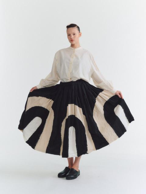 CASEY/CASEY ARCH SKIRT - MIXED FABRICS - BLACK