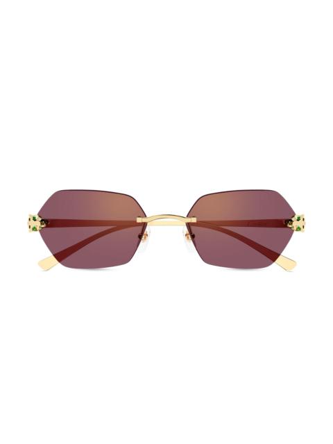 Cartier Women's Panthère Classic 55MM 24K-Gold-Plated Geometric Sunglasses - Gold Purple