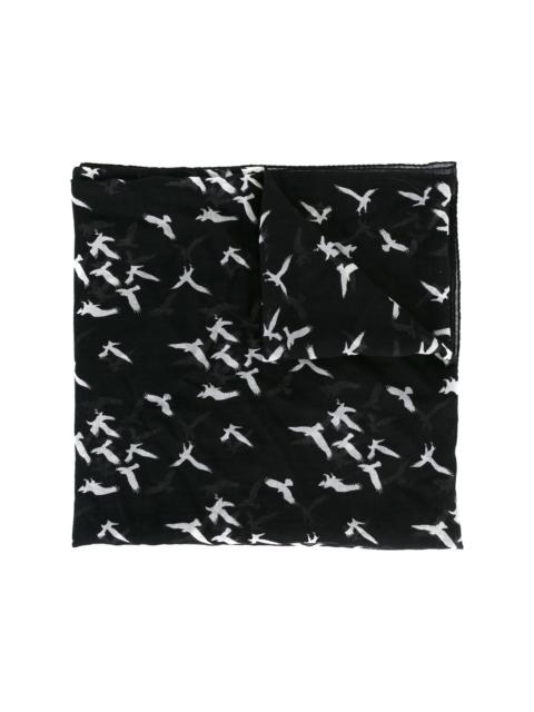 SAINT LAURENT bird print scarf