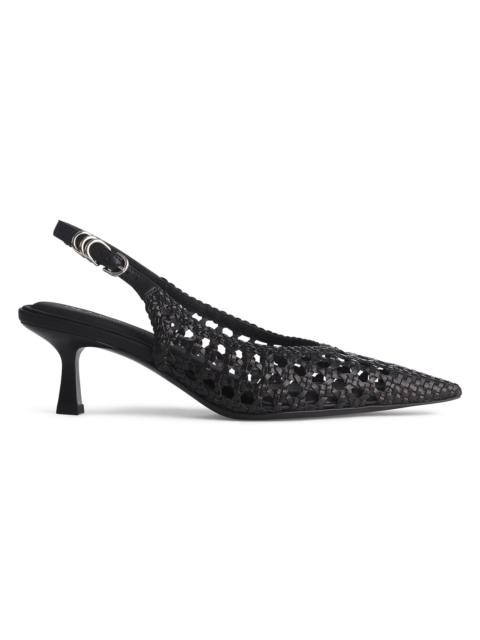 rag & bone Women's Brynn 55MM Leather Slingback Pumps - Black Woven