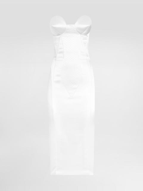 Dolce & Gabbana Strapless satin dress with corset details