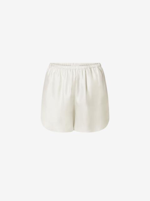 Loulou de Saison Loulou De Saison Cabo Elasticated Silk Shorts - Ivory