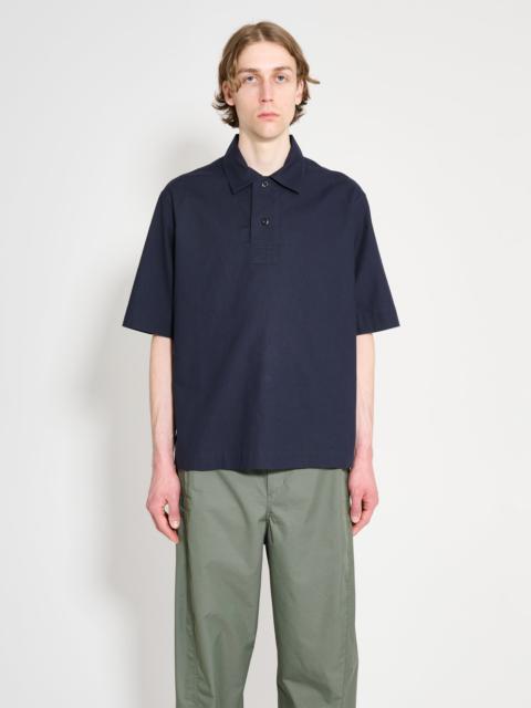 MARGARET HOWELL MARGARET HOWELL MHL OFFSET PLACKET POLO TEXTURED COTTON INK