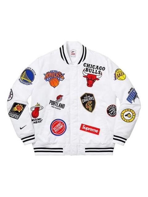 Supreme Supreme x Nike x NBA Teams Warm-Up Jacket 'White Multi-Color' SUP-SS18-788