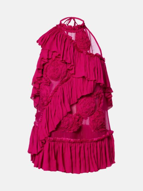 Dries Van Noten Floral-appliqué ruffled top