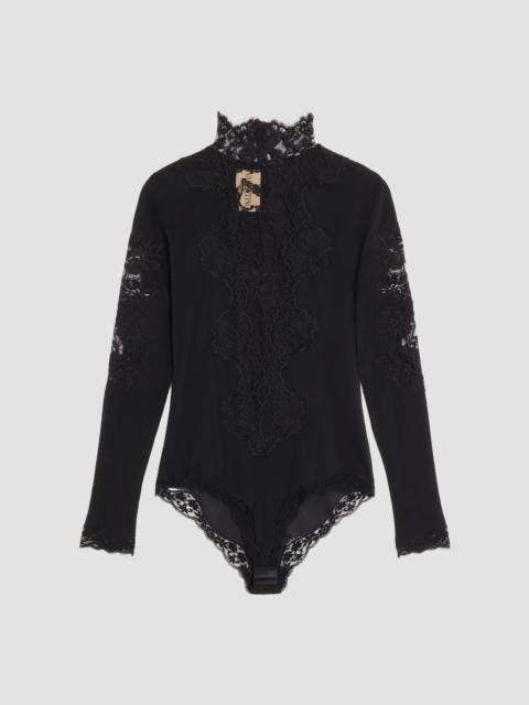 Valentino Women's Jersey Bodysuit with Lace - Black