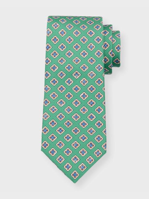 Canali Men's Silk Floral-Print Tie