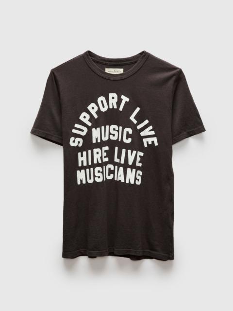 imogene + willie "Support Live Music" T-Shirt in Vintage Black