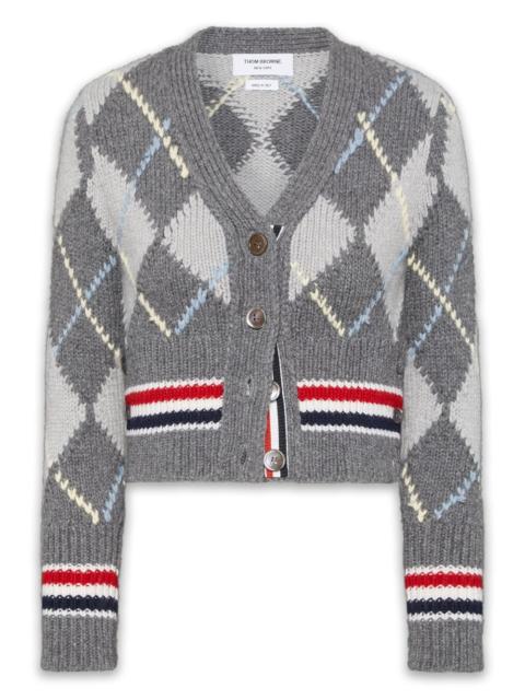 argyle-intarsia v-neck cardigan