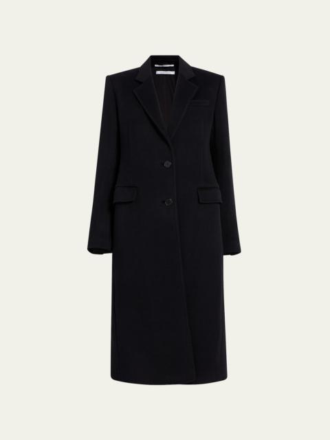 Another Tomorrow Cashmere Blend Tailored Peacoat