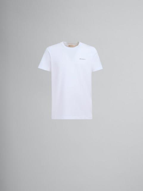 WHITE BIO COTTON T-SHIRT WITH MINI MARNI LOGO