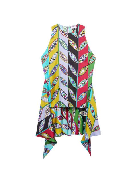 graphic-print sleeveless blouse