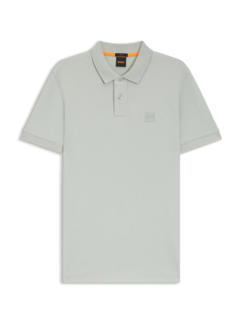 BOSS STRETCH-COTTON SLIM-FIT POLO SHIRT WITH LOGO PATCH