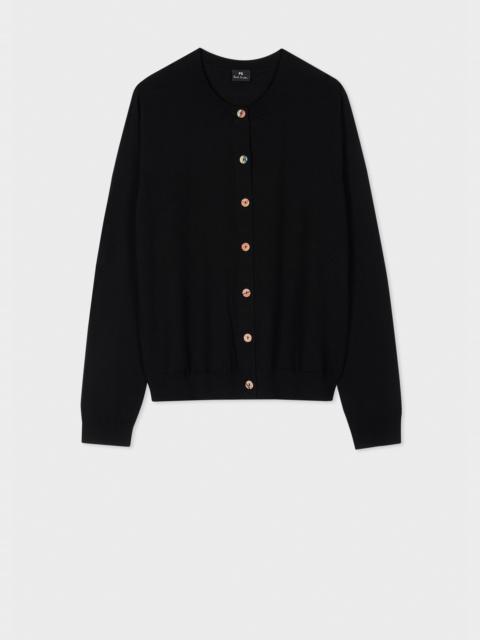 Paul Smith Women's Black Knitted Cardigan with 'Swirl' Buttons
