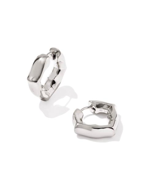 KENDRA SCOTT Dira Open Frame Sterling Silver Huggie Earrings