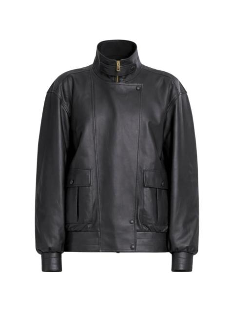 ELIE SAAB high-neck leather jacket