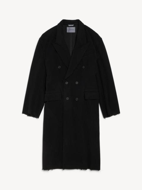 BALENCIAGA Men's Raw Edge Coat in Black