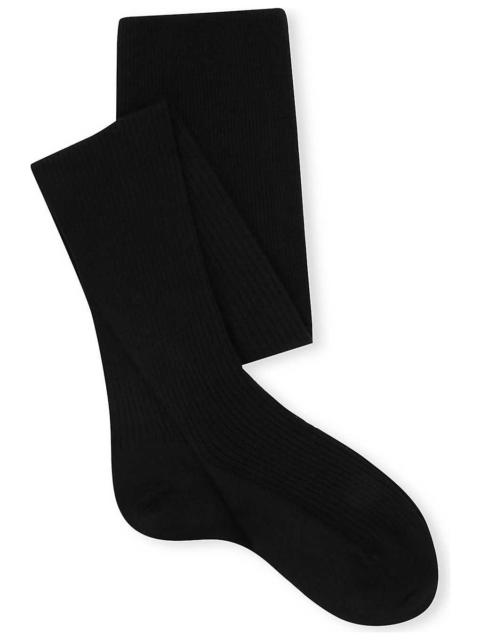Ribbed knee-high wool-blend socks