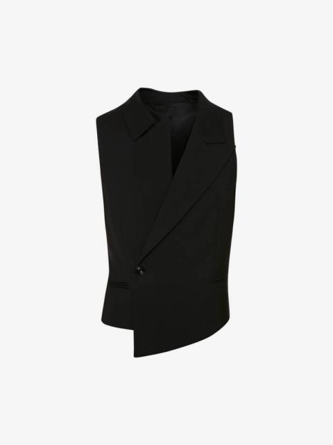 Alexander McQueen Asymmetric Waistcoat in Black