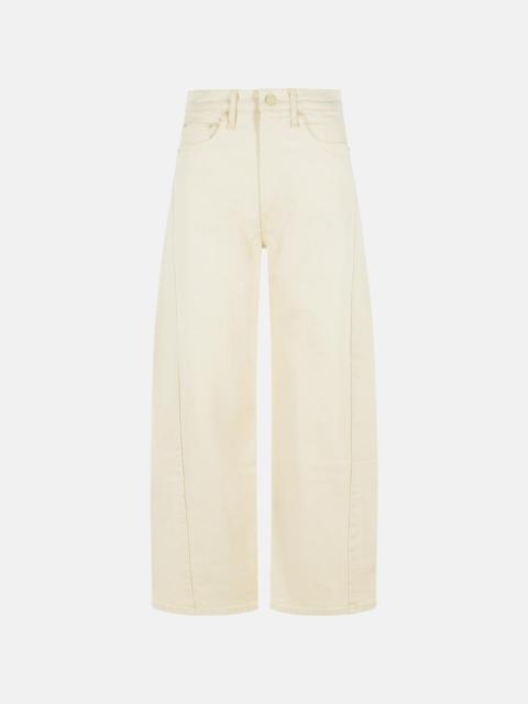 MOTHER 'THE HALF PIPE' CREAM COTTON JEANS