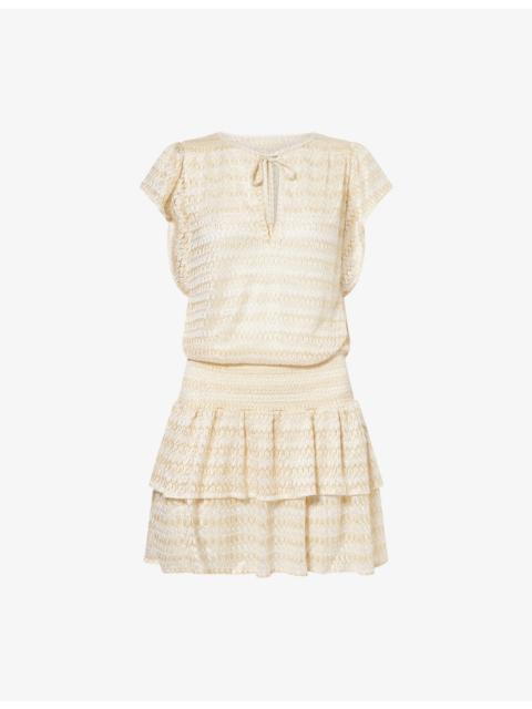 MELISSA ODABASH Remi Metallic Woven Mini Dress