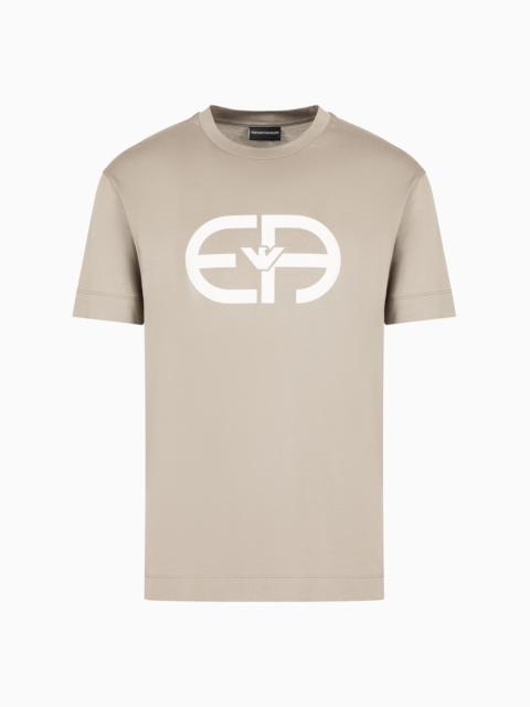 EMPORIO ARMANI ASV Lyocell-blend jersey T-shirt with oversized EA logo