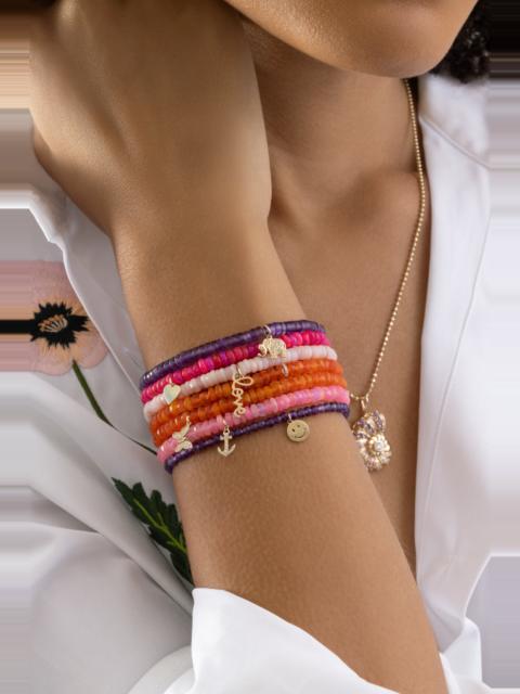 Pink Opal Tiny Anchor Charm Bracelet