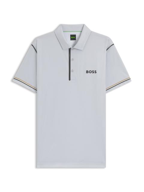 BOSS ACTIVE PADDY GOLF POLO SHIRT IN RIPSTOP FABRIC