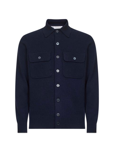 Brunello Cucinelli Blue cashmere knit cardigan