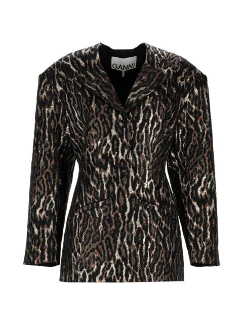 GANNI animal-print blazer