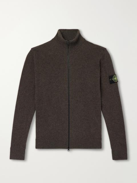 Stone Island Logo-Appliquéd Virgin Wool Zip-Up Cardigan