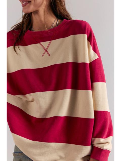 FREE PEOPLE We The Free Classic Striped Oversized Crewneck