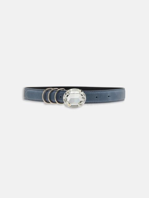 Alessandra Rich LEATHER BELT WITH CRYSTAL BUCKLE