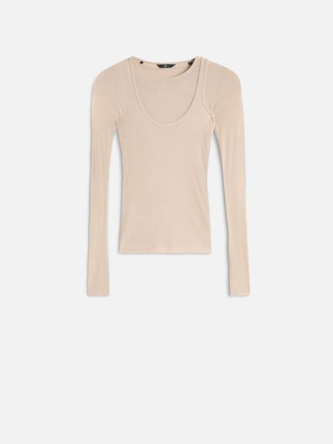 7 For All Mankind DOUBLE LAYER LONG SLEEVE TOP in Jersey