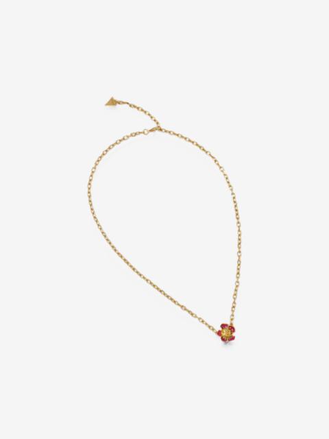 GUESS USA flower-pendant cable-link necklace
